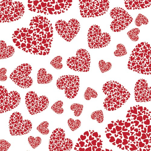 Cellophane Roll 80cm x 100m Double Hearts Red - Valentines Flower Artificial