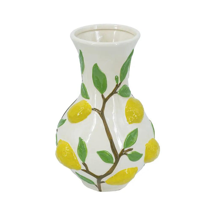 A&B Ceramic 3D Lemon Print Vase 9" x 13.5" - Vases Merchandise