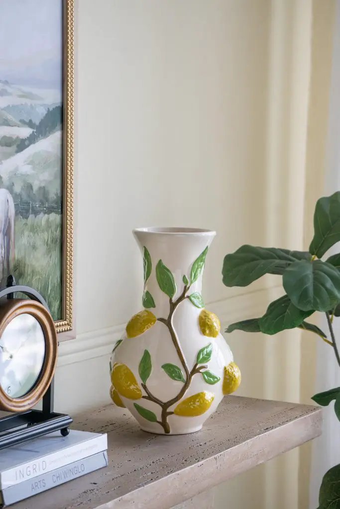 A&B Ceramic 3D Lemon Print Vase 9" x 13.5" - Vases Merchandise