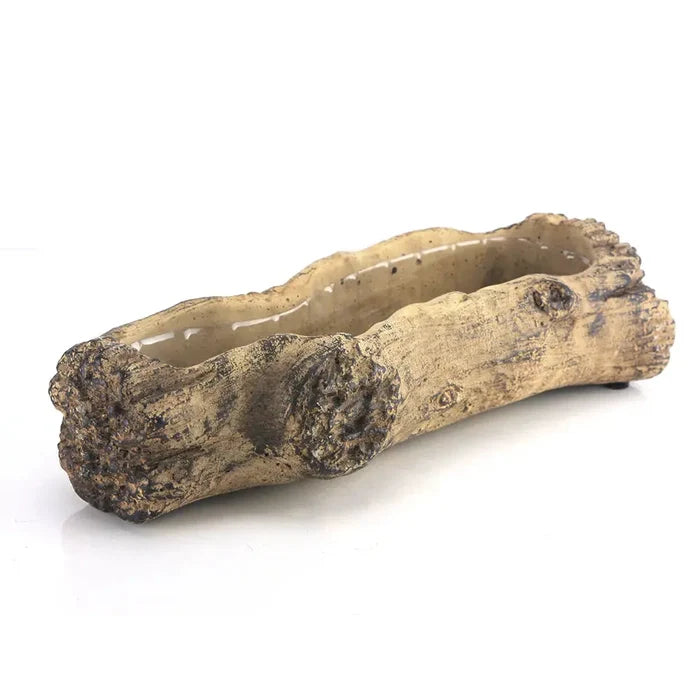 Ceramic Log Planter 12.5"L x 3"H