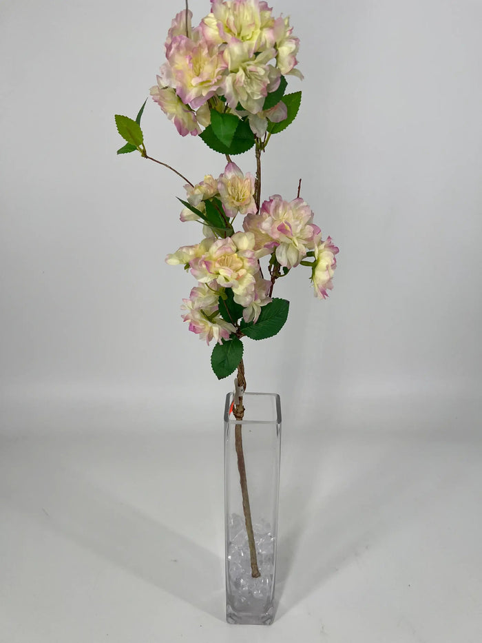 Le Fleur Cherry Blossom Spray Yellow/Pink 20" - Artificial Flowering Plants Silk