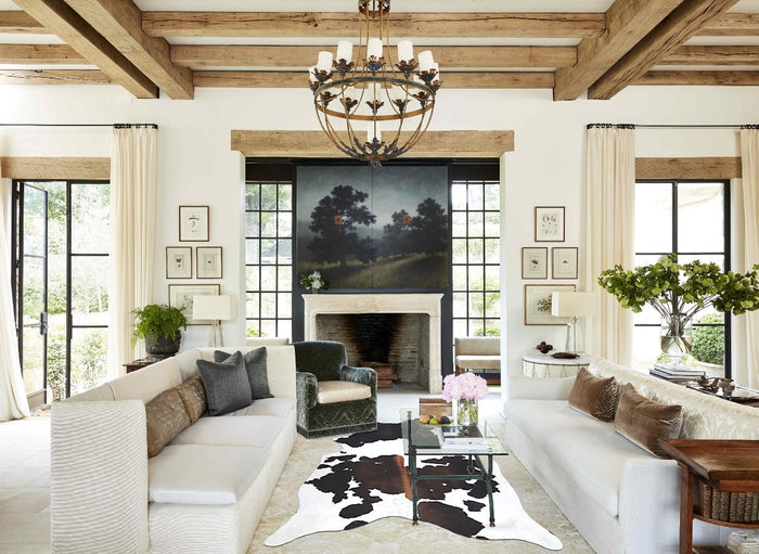 Chocolate and White Cowhide Rug #B8470