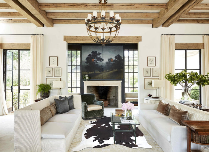 Chocolate and White Cowhide Rug #B8365