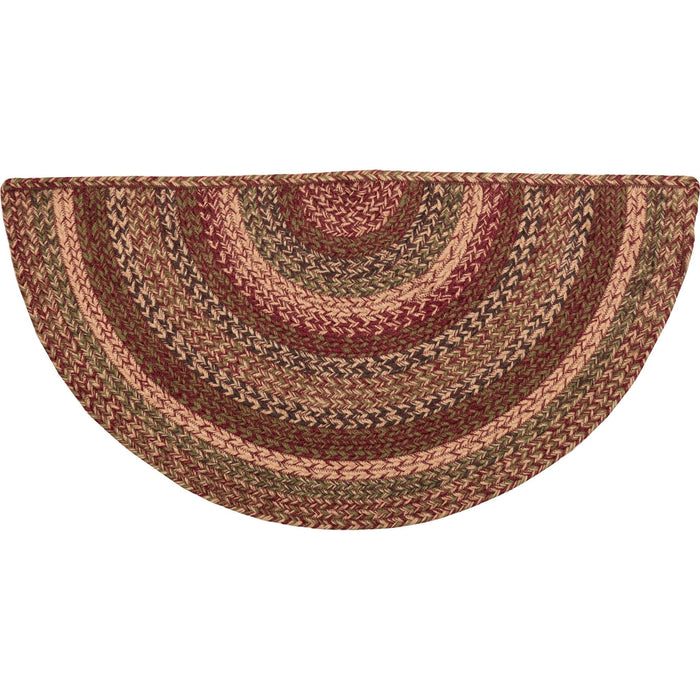 Cider Mill Half Circle Braided Rug 16.5x33" - Primitive Star Quilt Shop