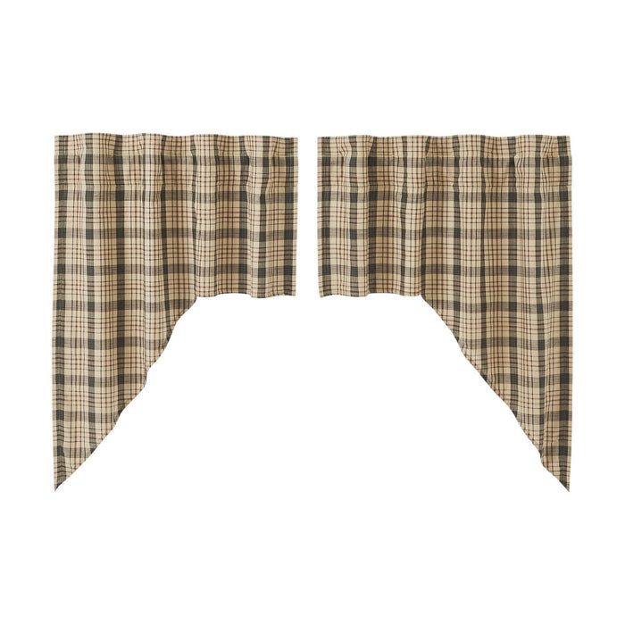 Cider Mill Plaid Lined Swag Curtains - Primitive Star Quilt Shop