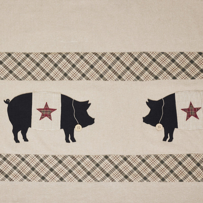 Cider Mill Primitive Pig Lined Shower Curtain - Primitive Star Quilt Shop