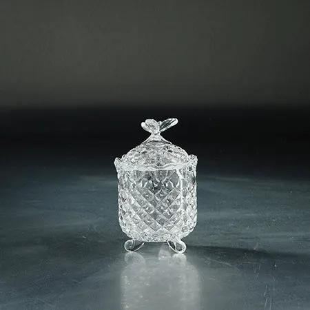 Diamond Star Clear Glass Jar with Buterfly Lid 4"W x 6"H - Uncategorized Merchandise