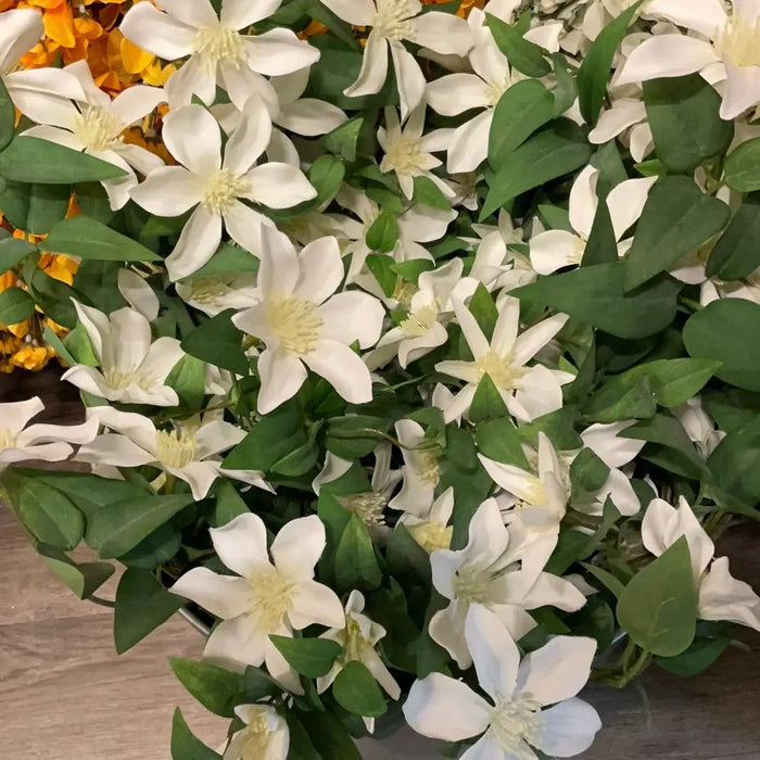 Le Fleur Clematis Spray Cream 34" - Silk