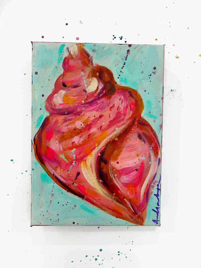 Conch No. 1 Original 5x7 Painting on Canvas