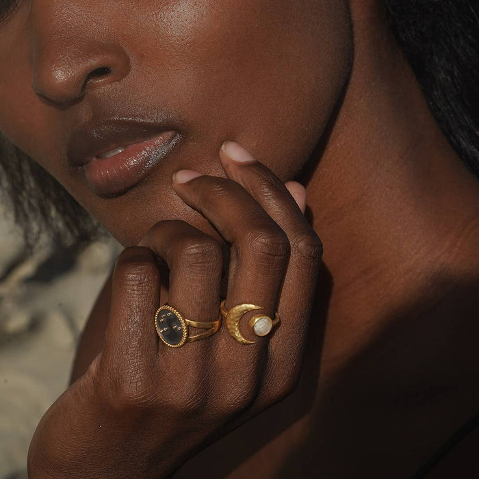 Cradled in Light Moonstone Ring