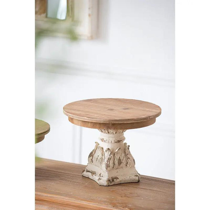 A&B Cream-Brown Wooden Table Top Riser 10.5" x 7.5" - Decorative Trays Merchandise
