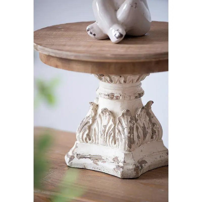 A&B Cream-Brown Wooden Table Top Riser 10.5" x 7.5" - Decorative Trays Merchandise