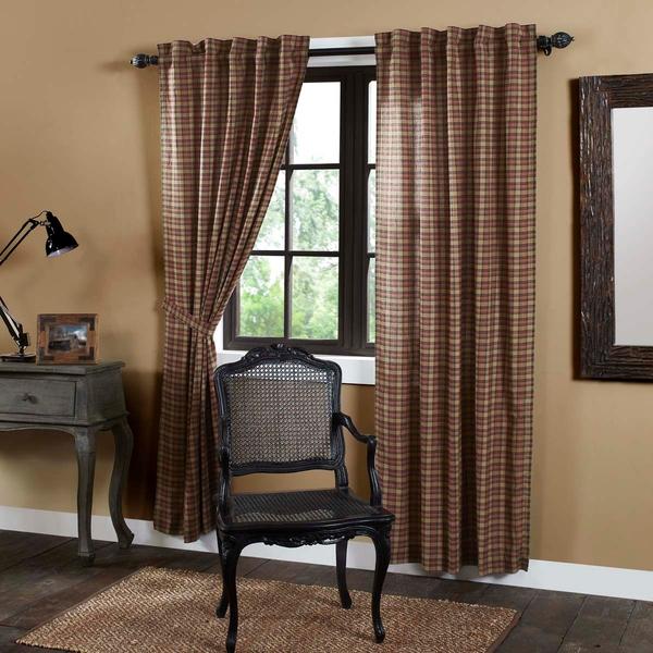 Crosswoods Lined Panel Curtains 84" - Primitive Star Quilt Shop