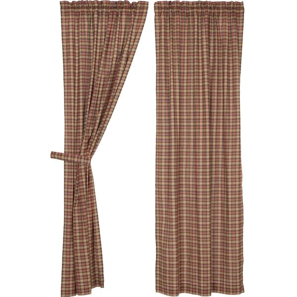 Crosswoods Lined Panel Curtains 84" - Primitive Star Quilt Shop
