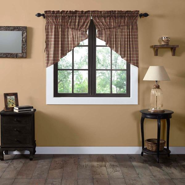Crosswoods Lined Prairie Swag Curtains - Primitive Star Quilt Shop