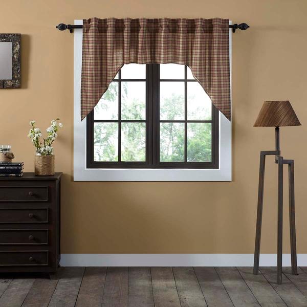 Crosswoods Lined Swag Curtains - Primitive Star Quilt Shop