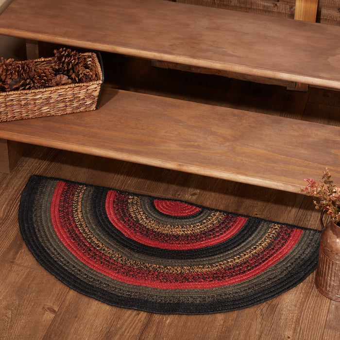 Cumberland Half Circle Braided Rug 16.5x33" - Primitive Star Quilt Shop