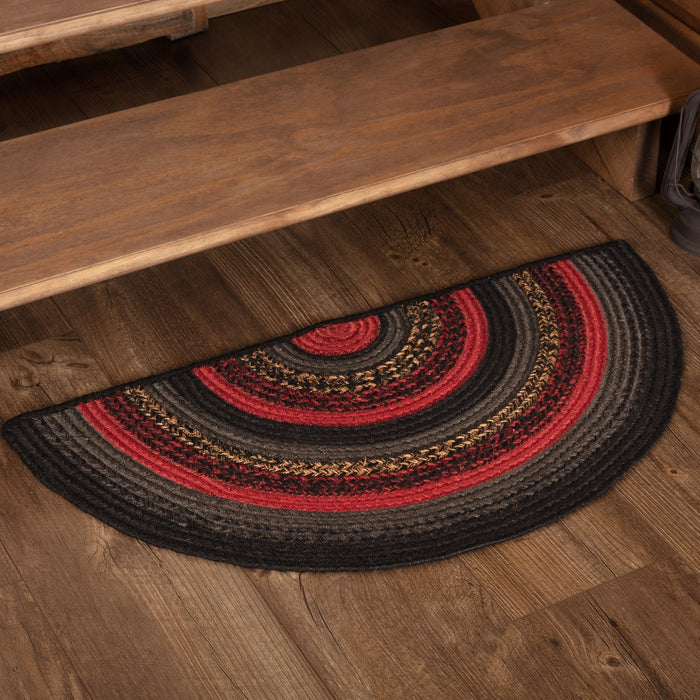 Cumberland Half Circle Braided Rug 16.5x33" - Primitive Star Quilt Shop