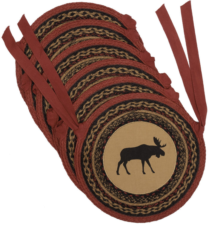 Cumberland Moose Braided Chair Pad 15" - Set of 6 - Primitive Star Quilt Shop