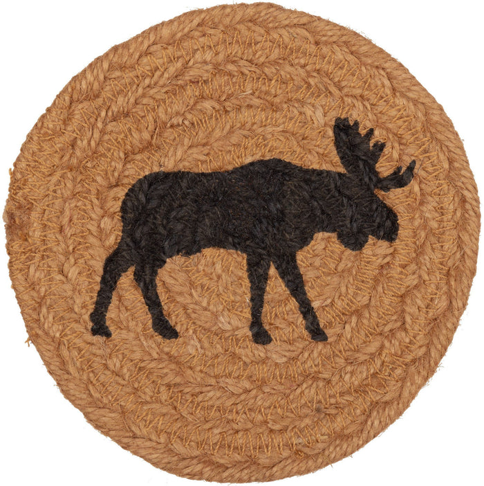 Cumberland Moose Braided Coaster 4" - Set of 6 - Primitive Star Quilt Shop