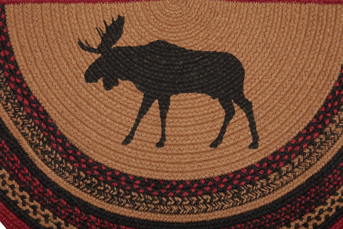Cumberland Moose Half Circle Braided Rug 16.5x33" - Primitive Star Quilt Shop