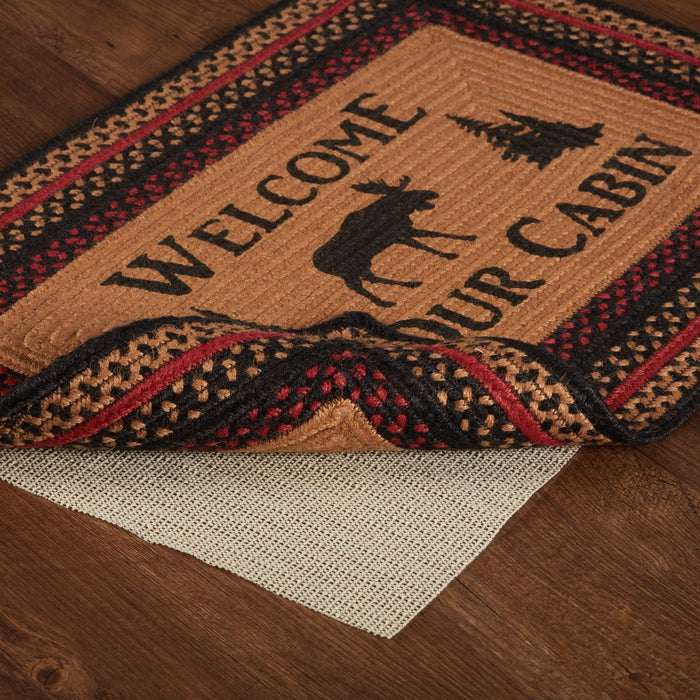 Cumberland Moose "Welcome" Rectangle Braided Rug 20x30" - Primitive Star Quilt Shop