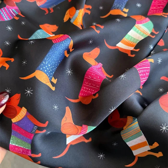 Dachshund Black Scarf / 65cm