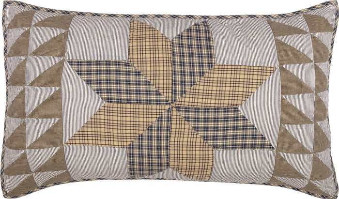 Dakota Star Farmhouse Blue Quilted King Sham 21x37" - Primitive Star Quilt Shop