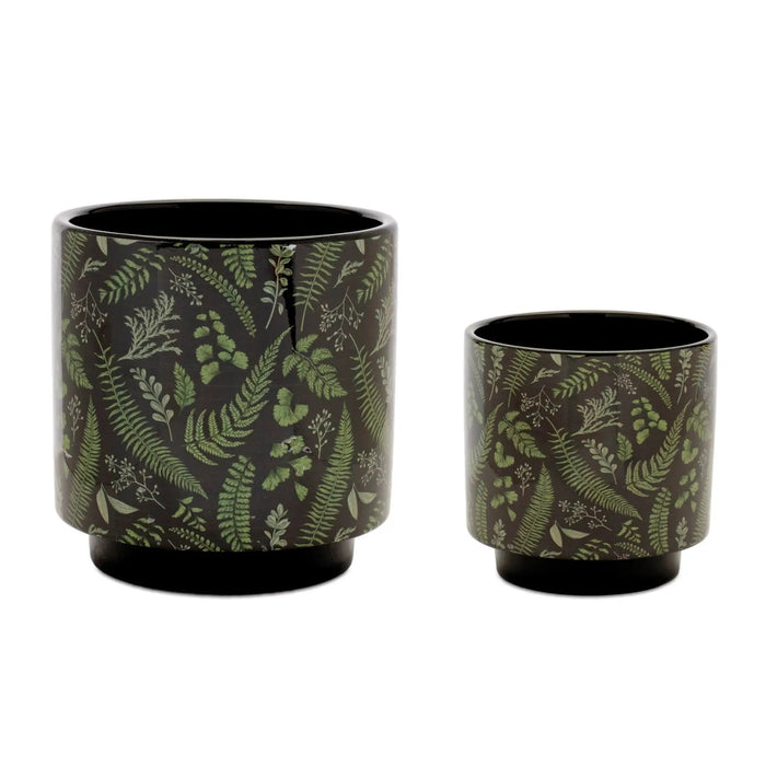Melrose Dark Floral Container (2 Sizes) - Vases Merchandise