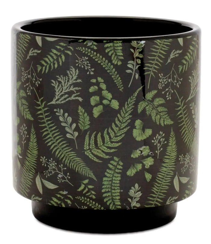 Melrose Dark Floral Container (2 Sizes) - Vases Merchandise