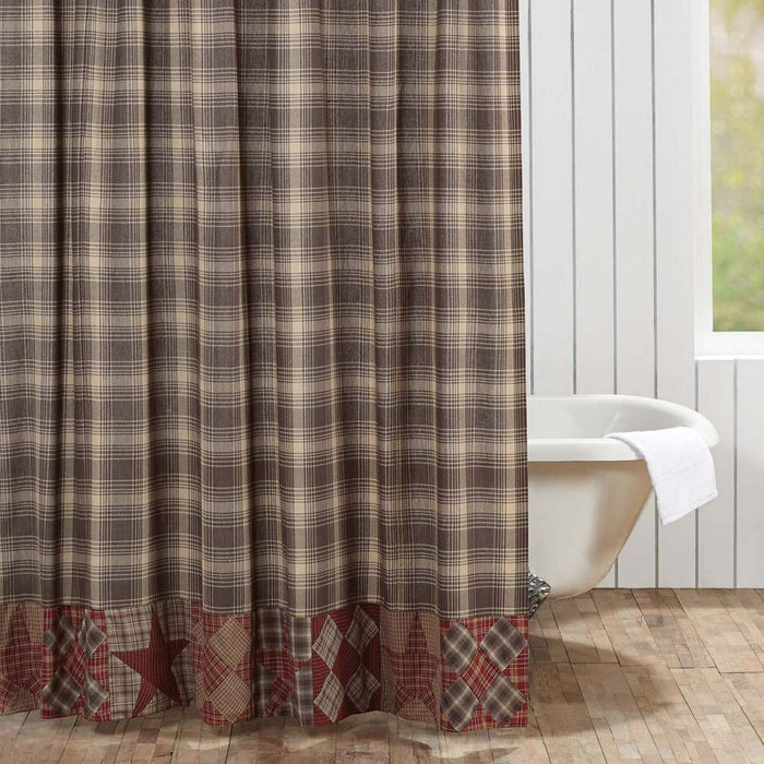 Dawson Star Patchwork Shower Curtain - Primitive Star Quilt Shop