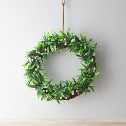 Decorative Heart Mistletoe Wreath, 35cm - Modern Home Interiors