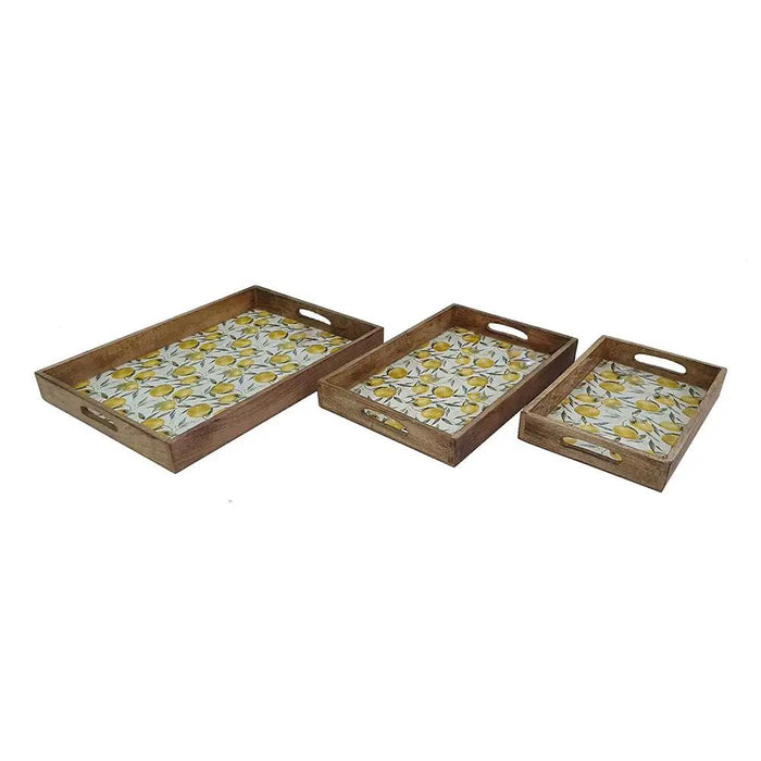 A&B Decorative Lemon Tray Large 20" x 14" - Decorative Trays Merchandise