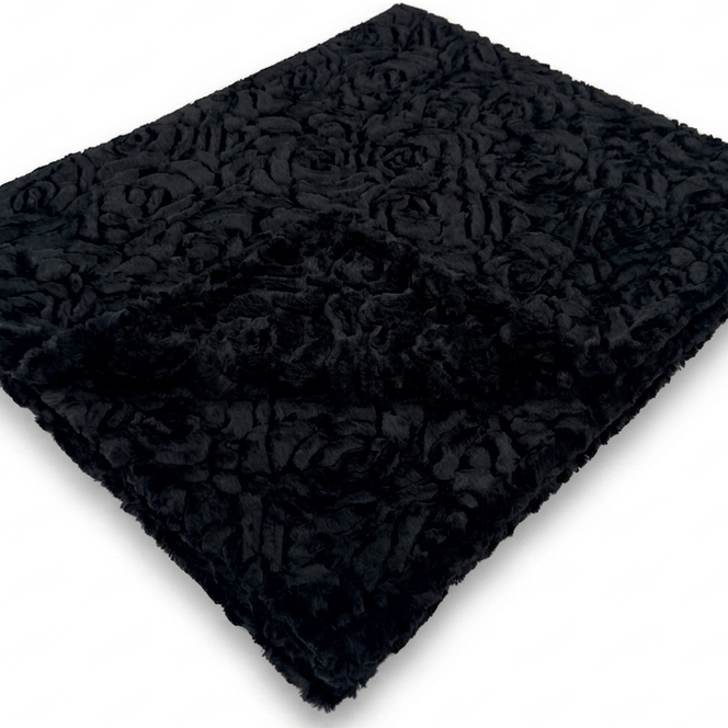 Demi Rose Black Minky Blanket