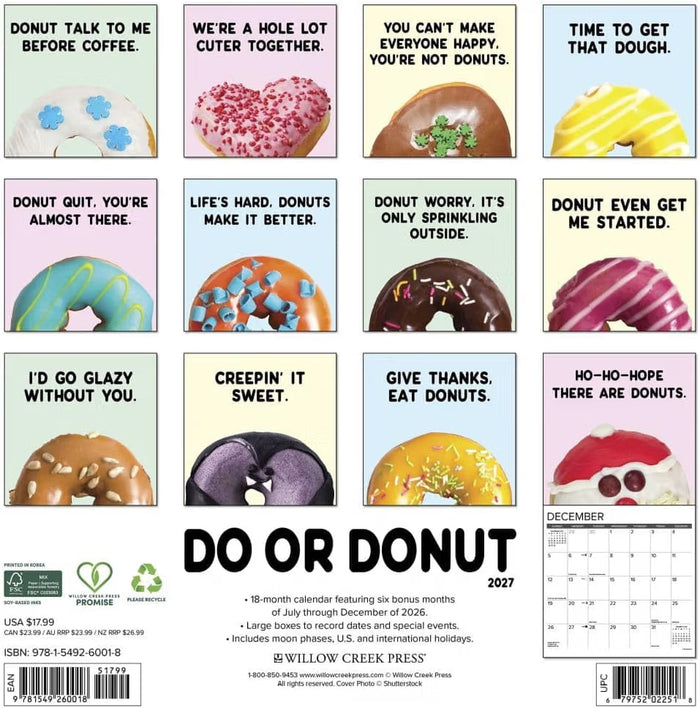 Do or Donut - 2027 Wall Calendar | Willow Creek Press