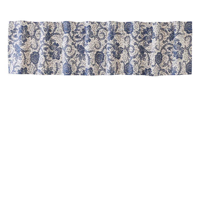 Dorset Navy Floral Lined Valance 72" - Primitive Star Quilt Shop