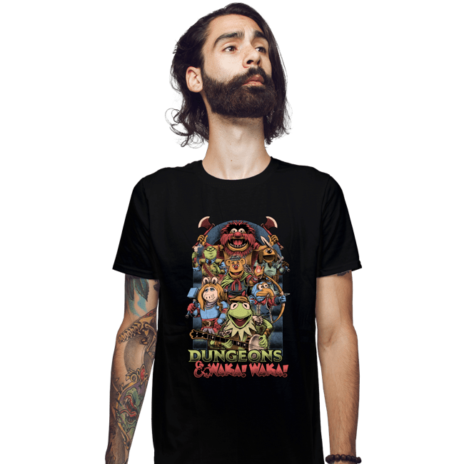 Secret_Shirts Fitted Shirts, Mens / Small / Black Dungeons And Waka Waka!