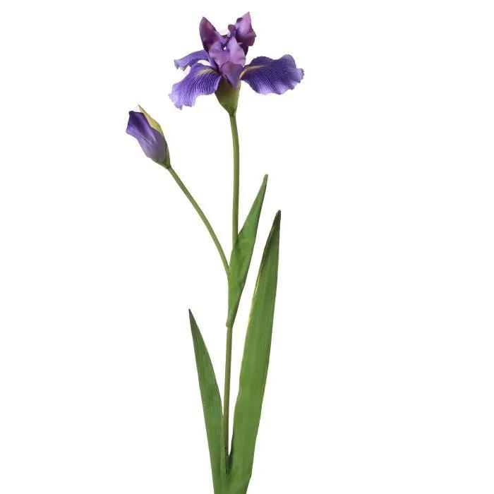 Regency Dutch Iris + Bud Spray Violet 28" - Artificial Flowering Plants Silk