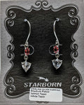 Earrings, SS Salmon Topaz w-Wh