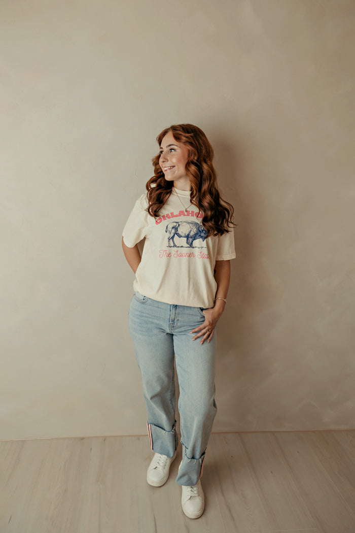 Ella Light Wash HR Cropped Cuff Classic Straight Jeans