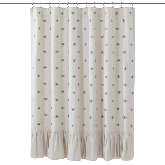 Embroidered Bee Shower Curtain - Primitive Star Quilt Shop