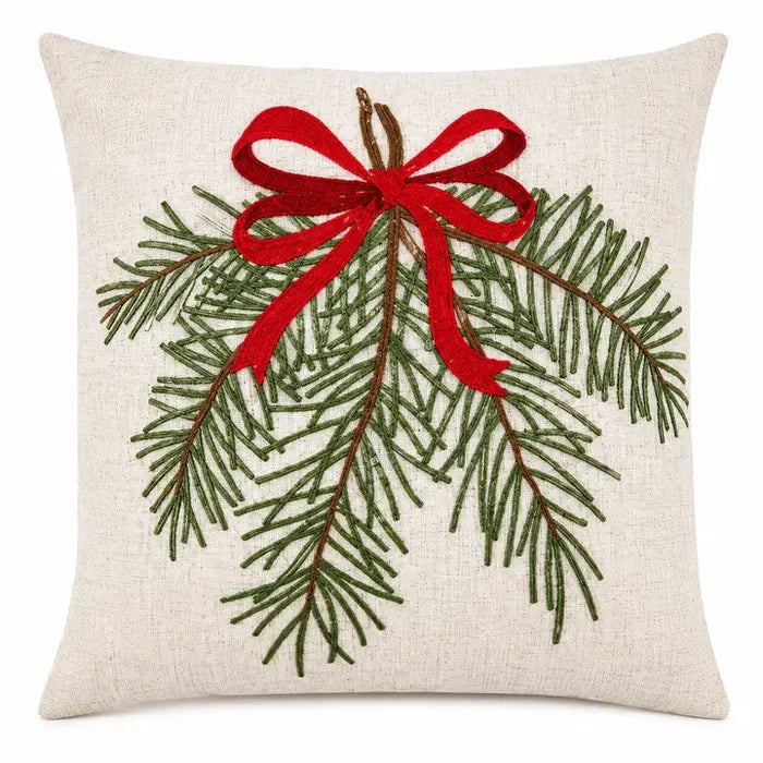 Embroidered Pine Pillow