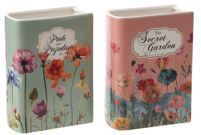 Special T Large Book Vase (2 Asst) 9.75"H x 7"W - Vases Merchandise