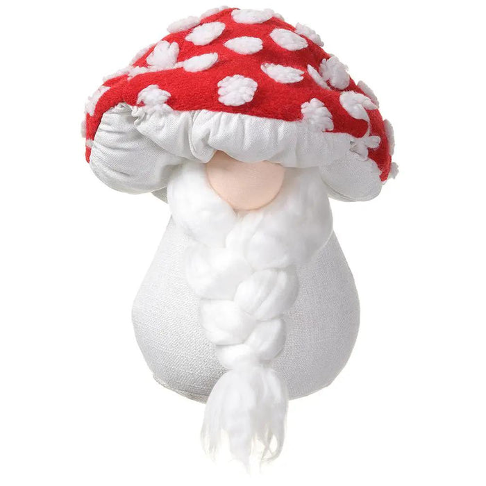 Fabric Mushroom Gnome Red/White 10.5"