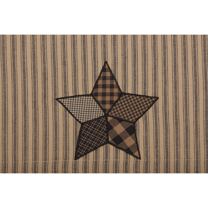 Farmhouse Star Applique Lined Valance 72" - Primitive Star Quilt Shop