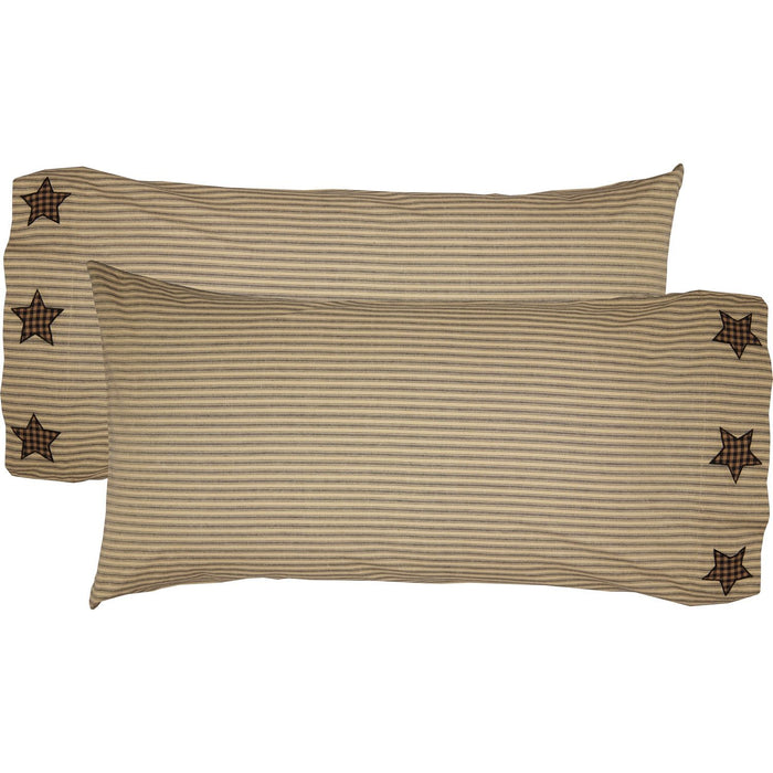 Farmhouse Star King Pillow Case - Set of 2 - Primitive Star Quilt Shop