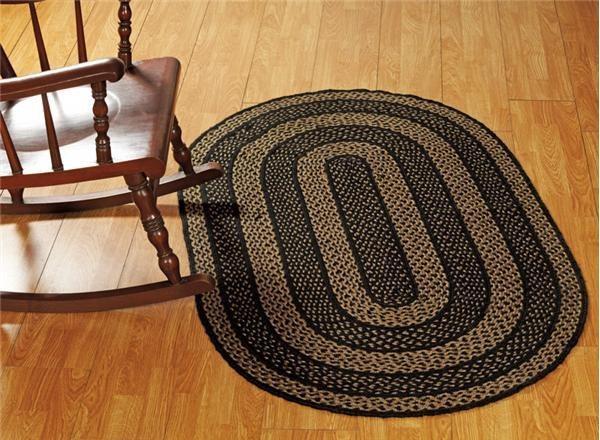 Farmhouse Star Oval Braided Rug 36x60" - Primitive Star Quilt Shop