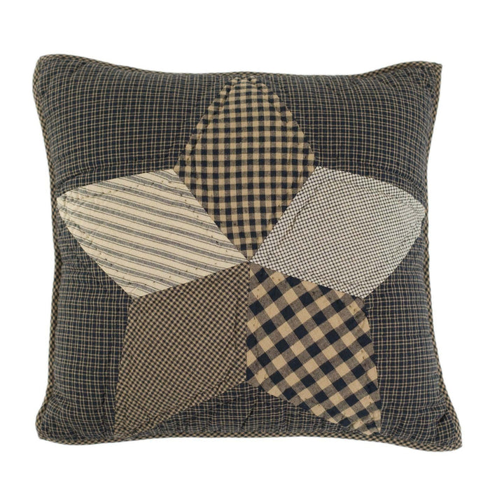 Farmhouse Star Quilted Pillow 16" Filled - Primitive Star Quilt Shop