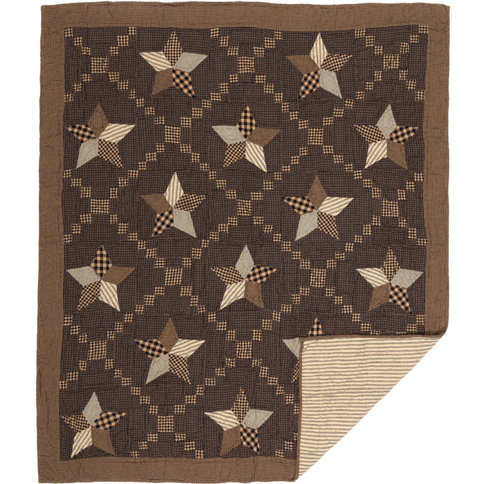 Farmhouse Star Quilted Throw - Primitive Star Quilt Shop