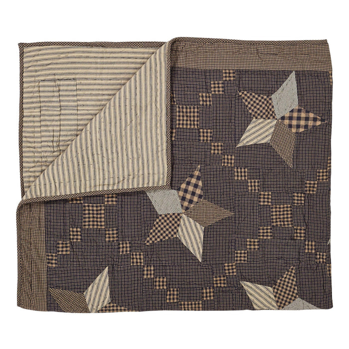 Farmhouse Star Quilted Throw - Primitive Star Quilt Shop